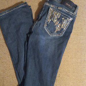Grace in LA Jean's with Gold pocket Embellishments